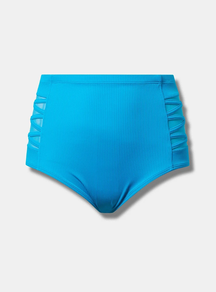 Ribbed Crossed Sides Swim Bottom