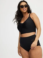 Wireless Ruched Longline Swim Top