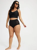 Wireless Ruched Longline Swim Top