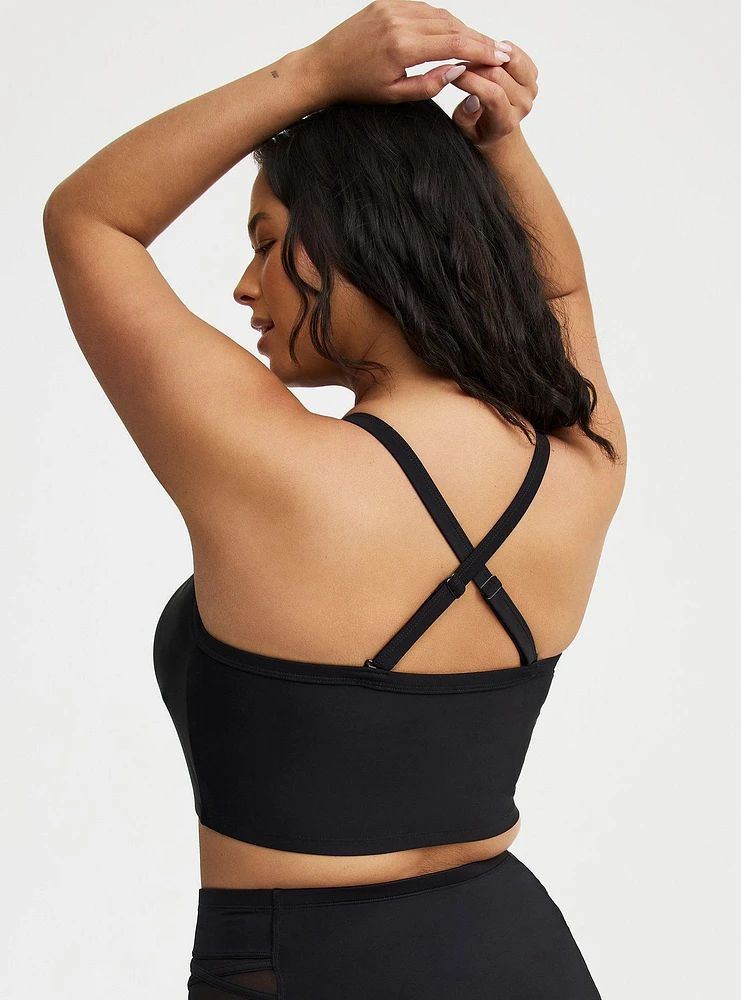 Wireless Ruched Longline Swim Top