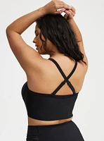 Wireless Ruched Longline Swim Top