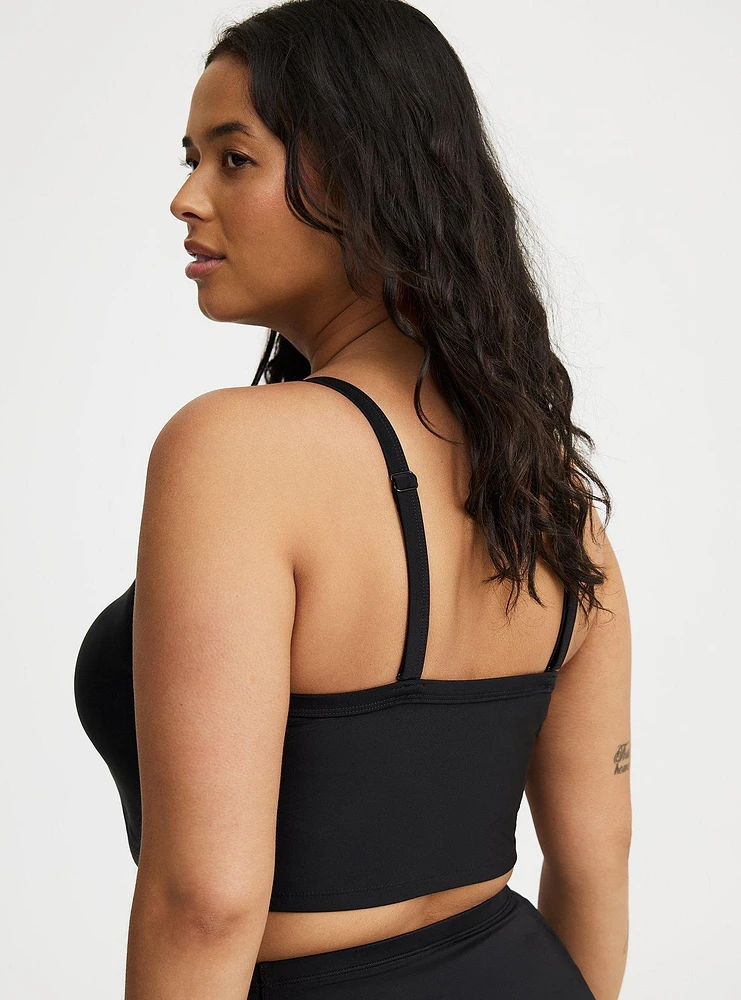 Wireless Ruched Longline Swim Top