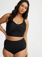 Wireless Ruched Longline Swim Top