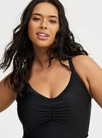 Wireless Ruched Longline Swim Top