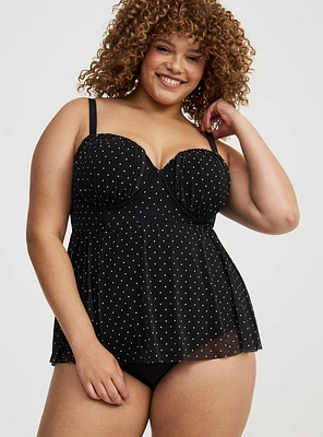 Retro Underwire Mesh Swim Dress