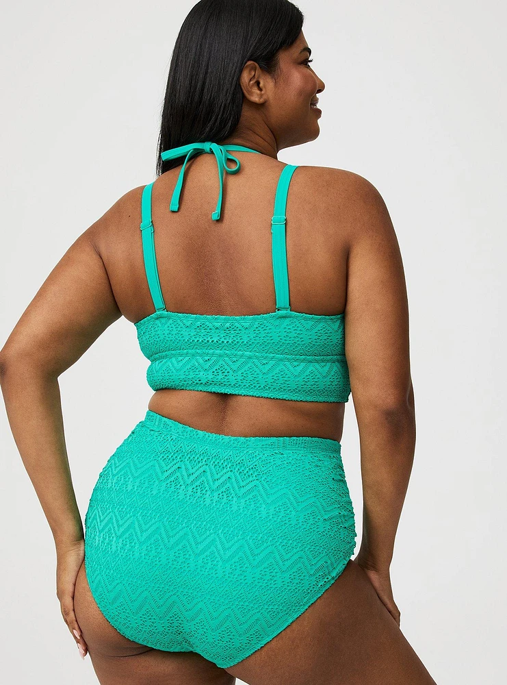 High-Rise Crochet Swim Bottom