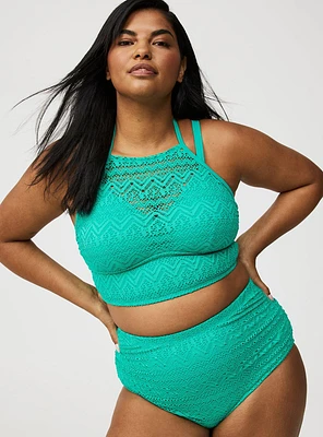 High-Rise Crochet Swim Bottom