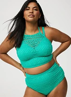 High-Rise Crochet Swim Bottom