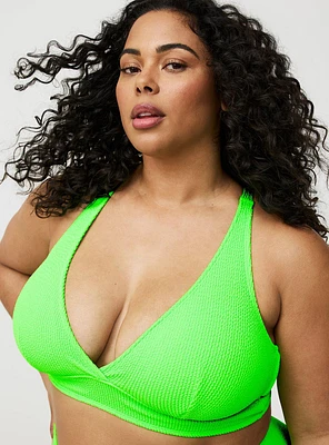 Wire-Free Textured XO Triangle Bikini Top