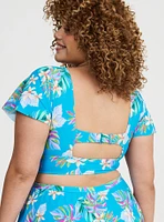Wireless Flutter Sleeve Swim Top
