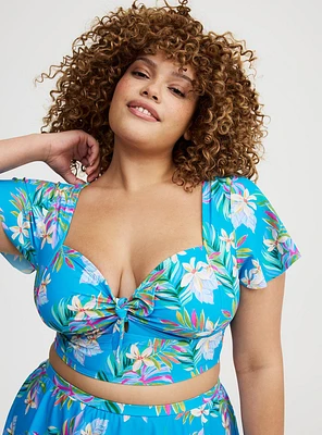 Wireless Flutter Sleeve Swim Top