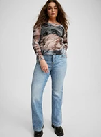 Mesh Scoop Neck Top