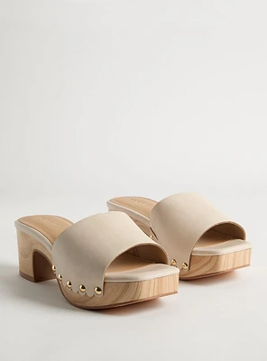Wooden Block Heel Mule (WW
