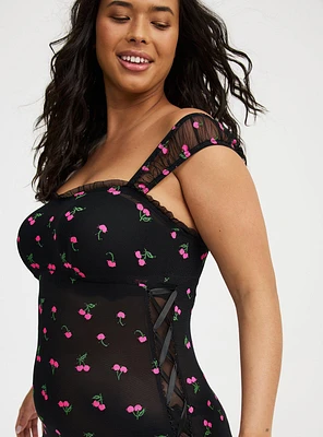 Cherry Lace Wireless Chemise