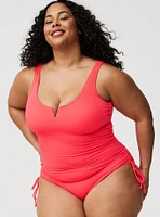 Ribbed Adjustable Leg One-Piece Swimsuit