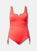 Ribbed Adjustable Leg One-Piece Swimsuit