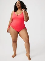 Ribbed Adjustable Leg One-Piece Swimsuit
