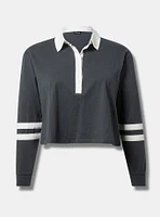 Rugby V-Neck Crop Top