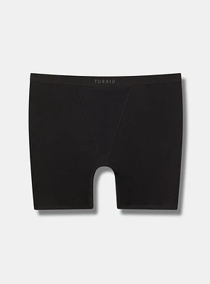 High-Rise Ribbed Logo Cotton Short Panty