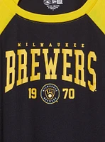 MLB Milwaukee Brewers Cotton Varsity Ringer Tee