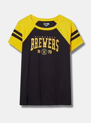 MLB Milwaukee Brewers Cotton Varsity Ringer Tee