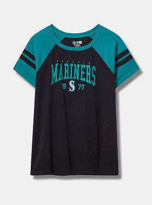 MLB Seattle Mariners Cotton Varsity Ringer Tee