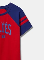 MLB Philadelphia Phillies Cotton Varsity Ringer Tee