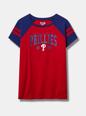 MLB Philadelphia Phillies Cotton Varsity Ringer Tee