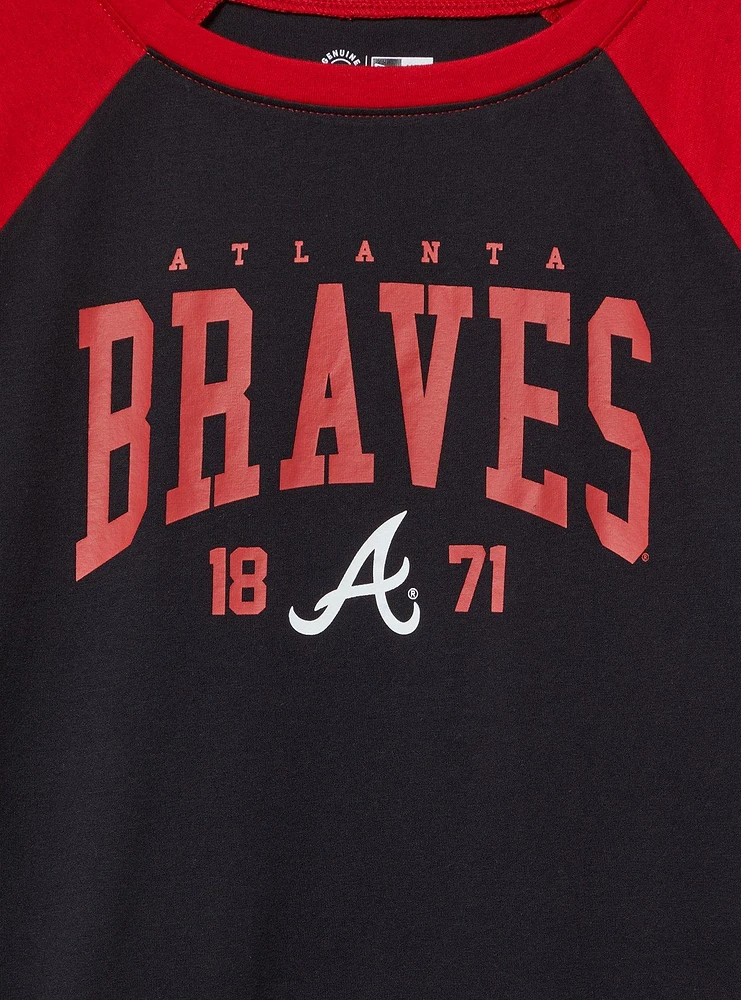 MLB Atlanta Braves Cotton Varsity Ringer Tee