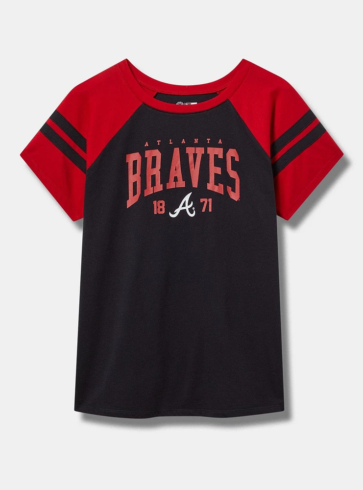 MLB Atlanta Braves Cotton Varsity Ringer Tee