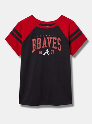 MLB Atlanta Braves Cotton Varsity Ringer Tee