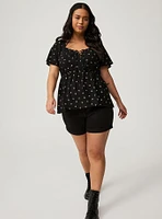 Babydoll Lace-Up Top