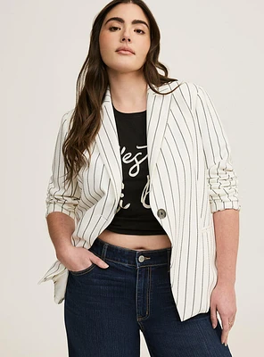 Classic Tailored Twill Blazer