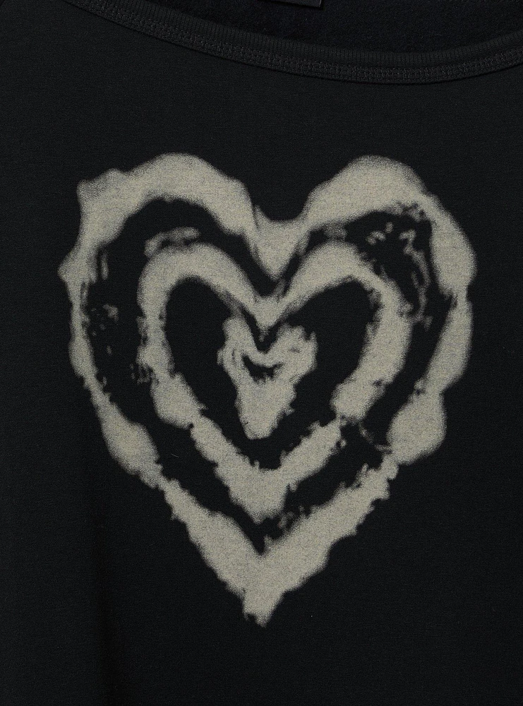 Heart Relaxed Super Soft Fleece Off-Shoulder Sweater
