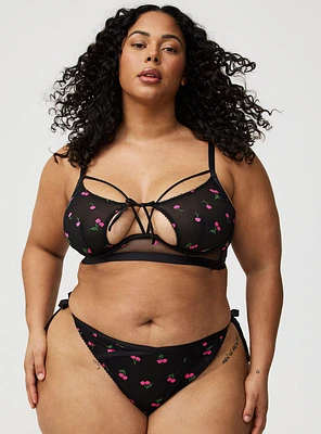 Cherry Lace Side-Tie Tanga Panty