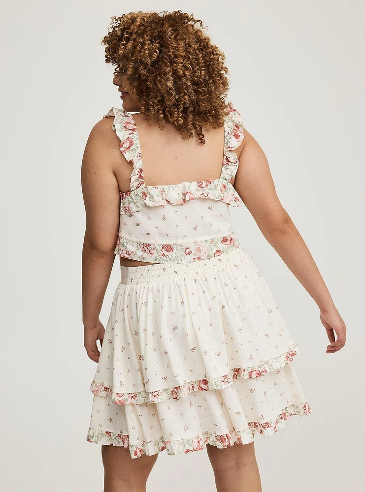 Mini Challis Ruffle Skirt Set