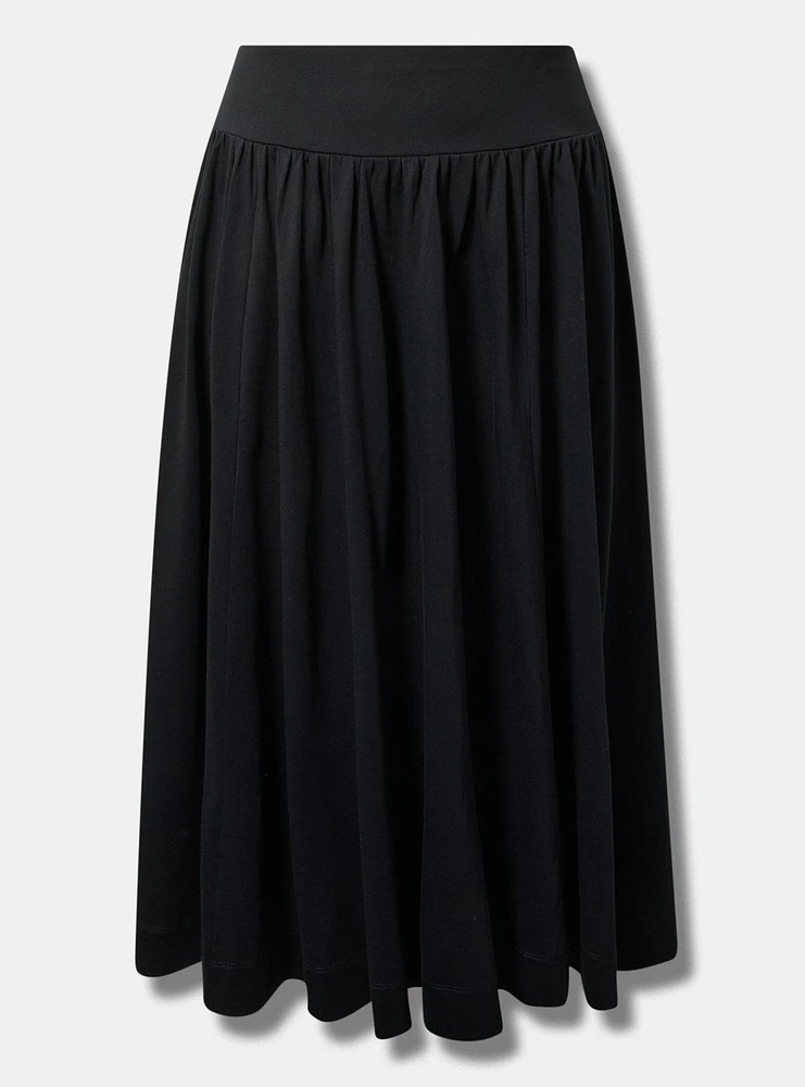 Wide Waistband Cotton Skirt
