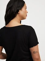 Button-Up Crop Tee