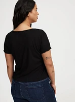Button-Up Crop Tee