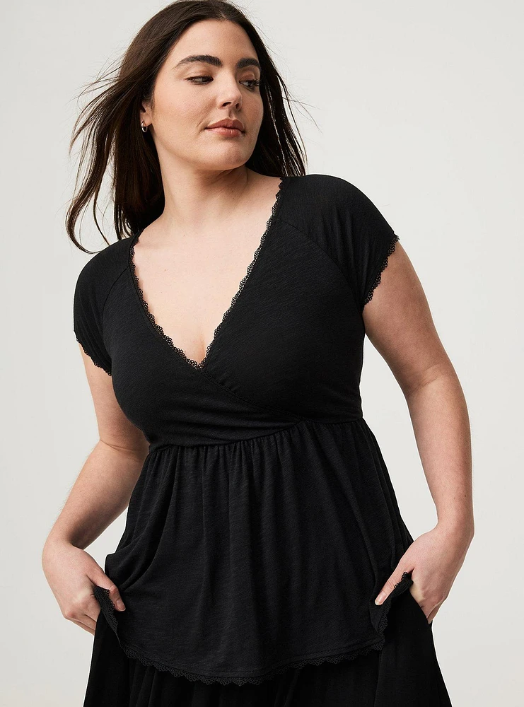 Surplice Babydoll Top