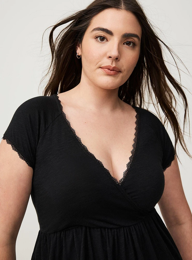 Surplice Babydoll Top