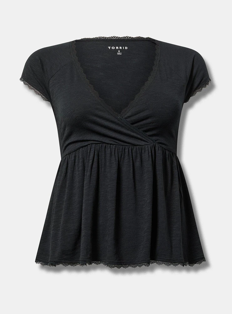 Surplice Babydoll Top