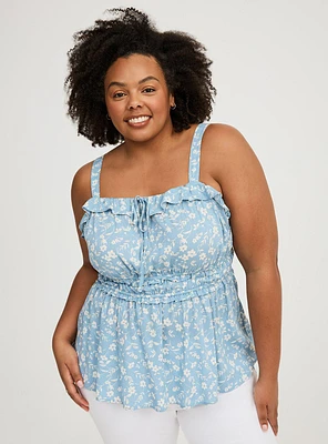 Babydoll Smocked Sleeveless Top
