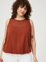 Lace Yoke Smocked Top