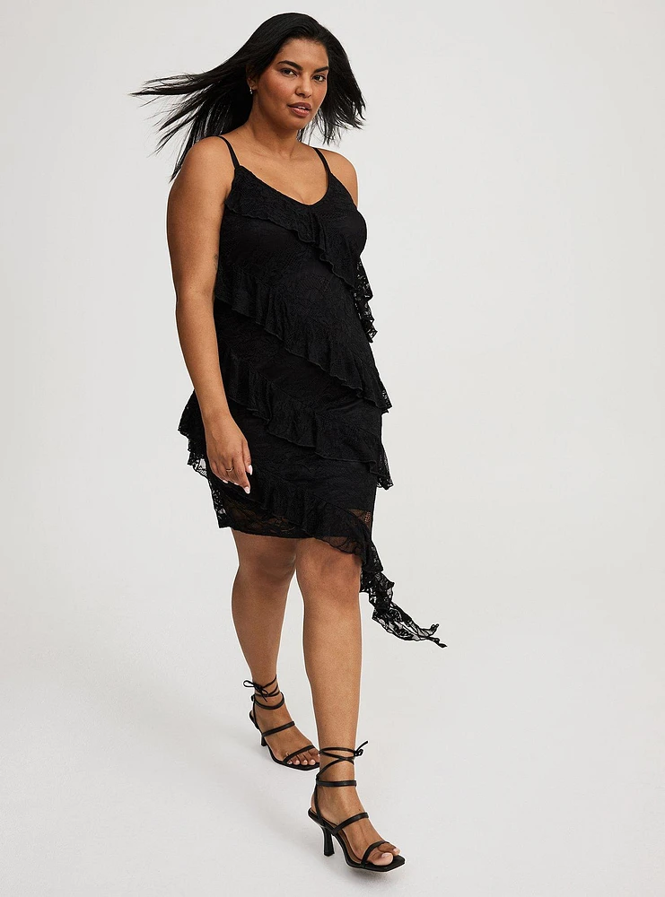 Asymmetrical Ruffle Dress