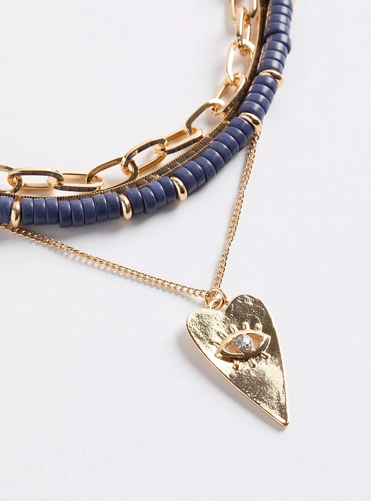 Beaded Layered Necklace Set