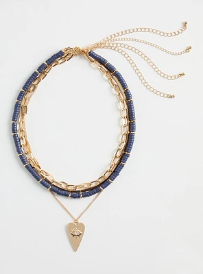 Beaded Layered Necklace Set