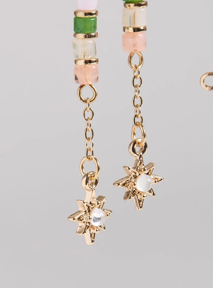Pearl & Stone Linear Earring Set