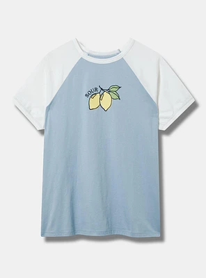 Sour Lemons Classic Cotton Raglan Embroidered Tee
