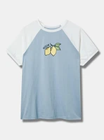 Sour Lemons Classic Cotton Raglan Embroidered Tee